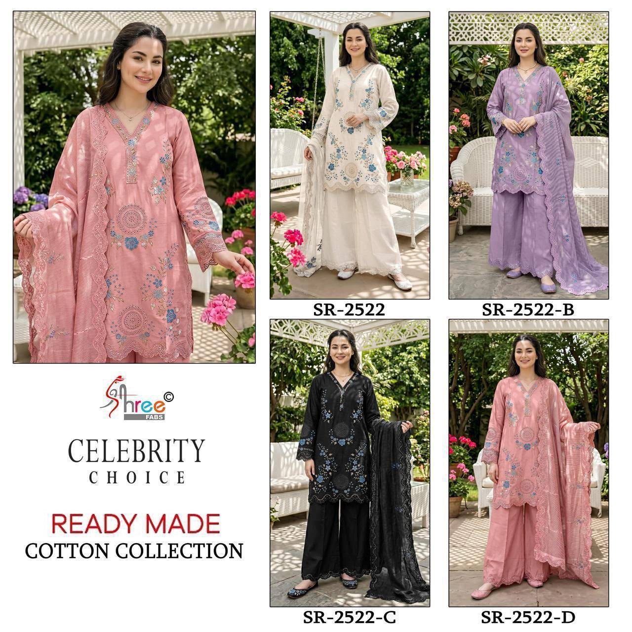 SR-2522 by Shree Fabs 2522 A to 2522 D series Pakistani Suits casual Wear Cotton Readymade Stitched Dresses At Wholesale
